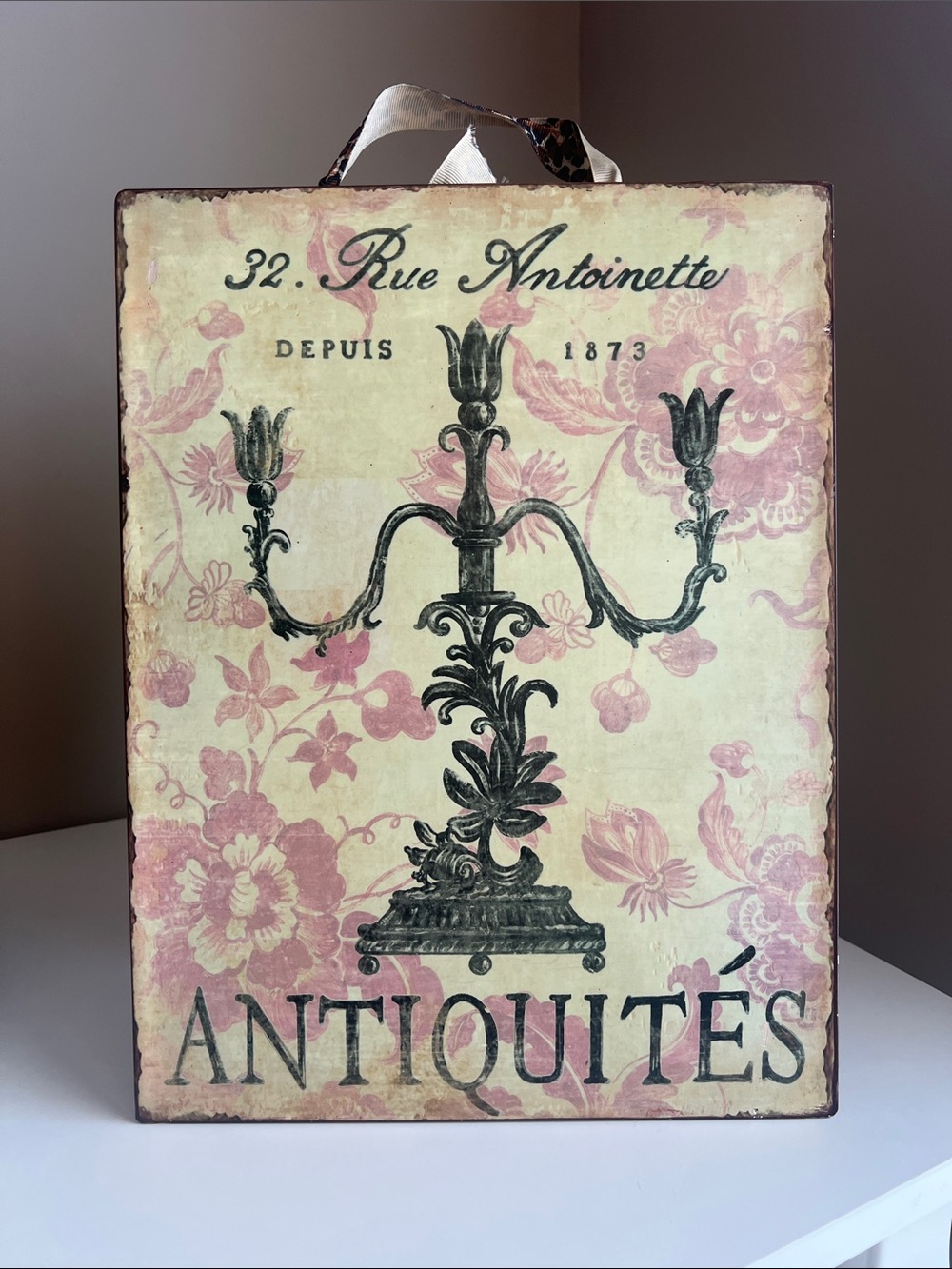 Vintage Y2K Parisian Rue Antoinette Antiquités Decorative Wall Plaque